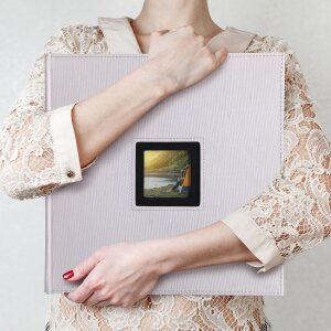 Walther Leinen Fotoalbum BLACK WHITE 30x30 cm schwarz 50 Seiten