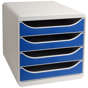 Exacompta Big-Box Classic lichtgrau-blau Schubladenbox 4...