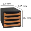 Exacompta Big-Box Classic Schubladenbox mausgrau-mandarine