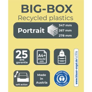 Exacompta Big-Box Classic Schubladenbox mausgrau-eisblau 34,7x27,8x26,7 cm