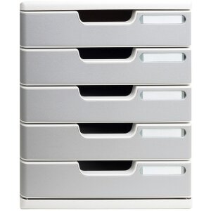 Ladenbox A4+ mit 5 Laden Lichtgrau-Steingrau
