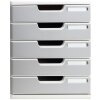 Exacompta Modulo A4 Ladenbox mit 5 Laden lichtgrau/steingrau 35x28,8x32cm