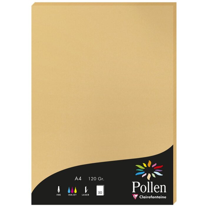 Clairefontaine Pollen Papier 120g 50 Blatt karamel A4