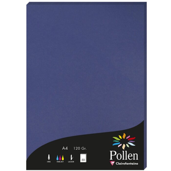 Clairefontaine Pollen Papier 120g 50 Blatt königsblau DIN A4