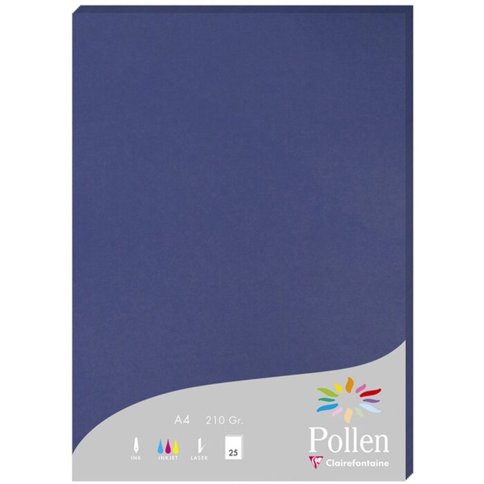 Clairefontaine Papier A4 Pollen 210g Königsblau 25 Blatt
