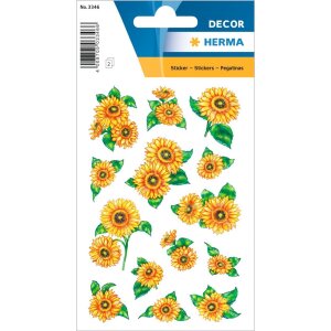 HERMA Sticker Sonnenblumen DECOR Glimmer 9x16 cm 2 Blatt...