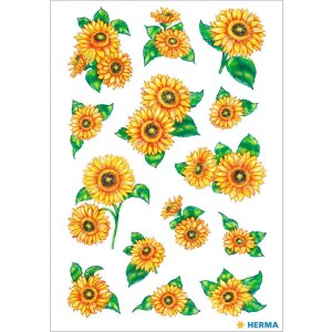 HERMA Sticker Sonnenblumen DECOR Glimmer 9x16 cm 2 Blatt...