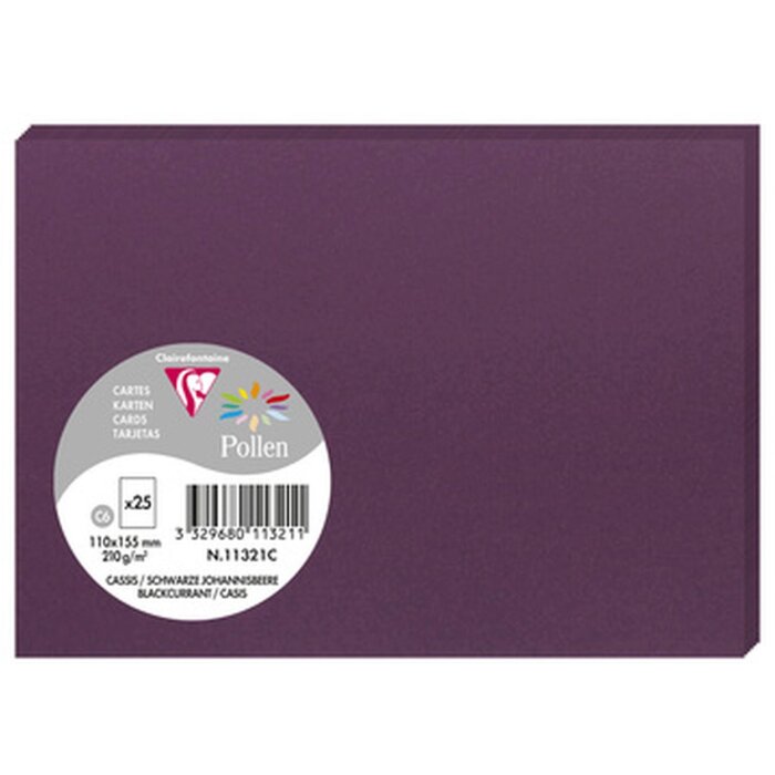 Clairefontaine Karte C6 Pollen 210g cassis 110x155 mm Packung 25 Stück
