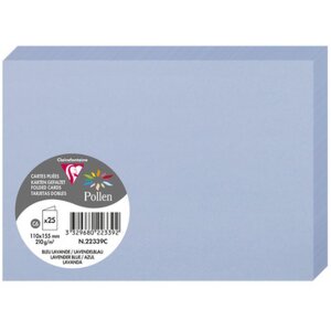 Clairefontaine Karte C6 Doppel 210g Lavendelblau Packung...