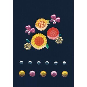 HERMA Sticker bunte Glitzer-Blümchen GLAM ROCKS...
