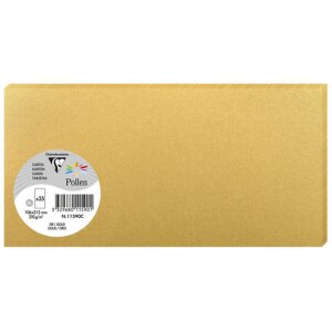 Pack 25 Karten Pollen, DL 106x213mm, 210g gold