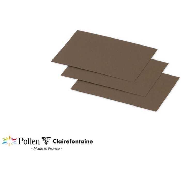Clairefontaine Pack 25 Karten Mini Pollen 70x95mm 210g Maulwurfbraun