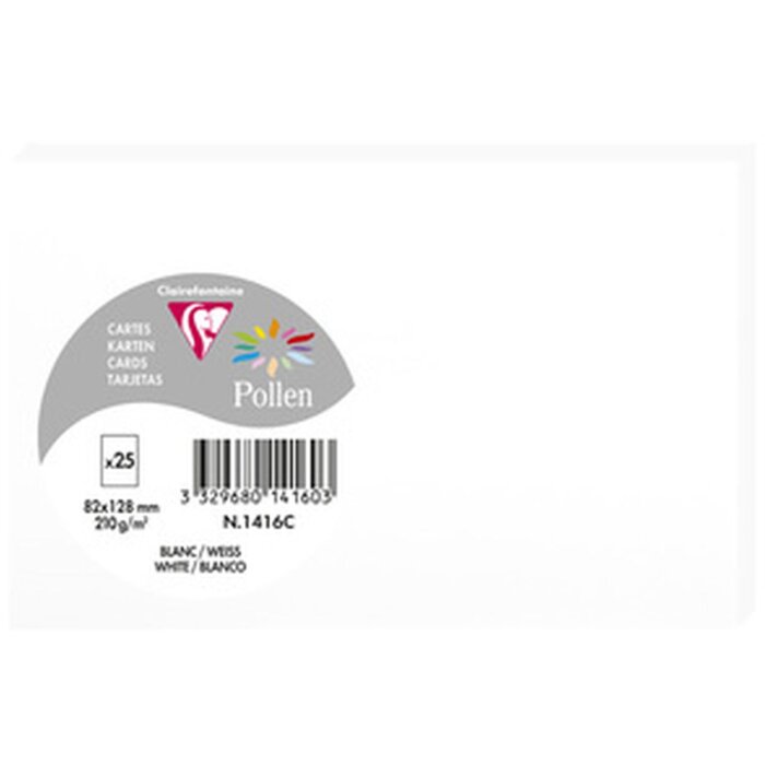 Clairefontaine Pollen Karten Weiß 82x128 mm 25 Stück 210 g/m²