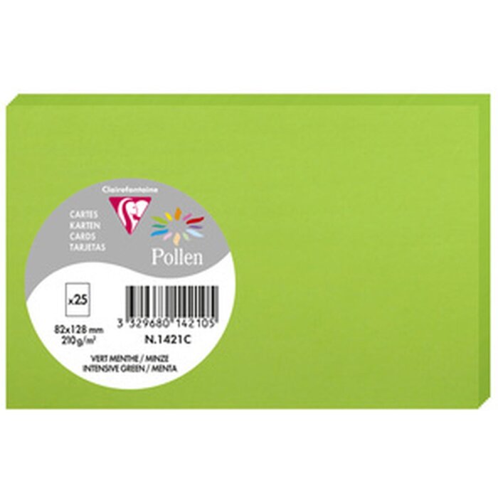 Clairefontaine Karte Pollen 82x128 mm minze 210g Packung mit 25 Stück