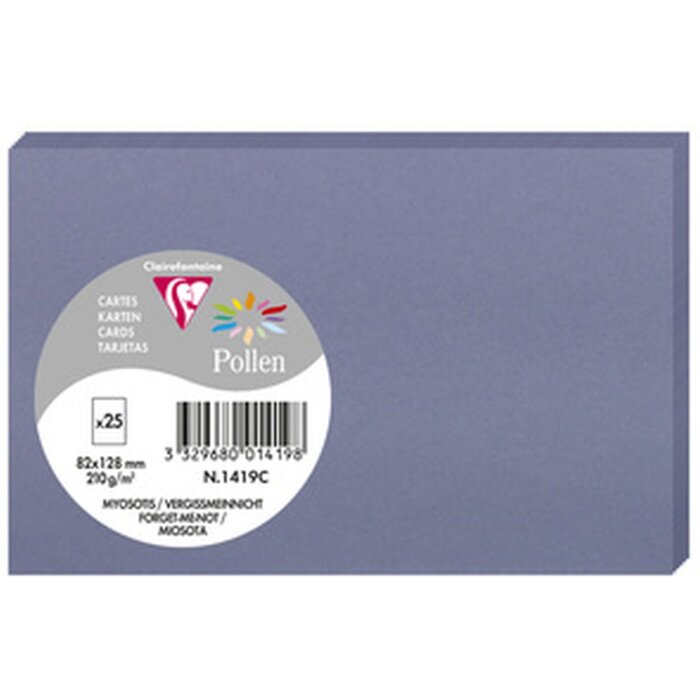 Clairefontaine Karte Pollen 82x128 vergissmeinnichtblau Pack 25 Stück
