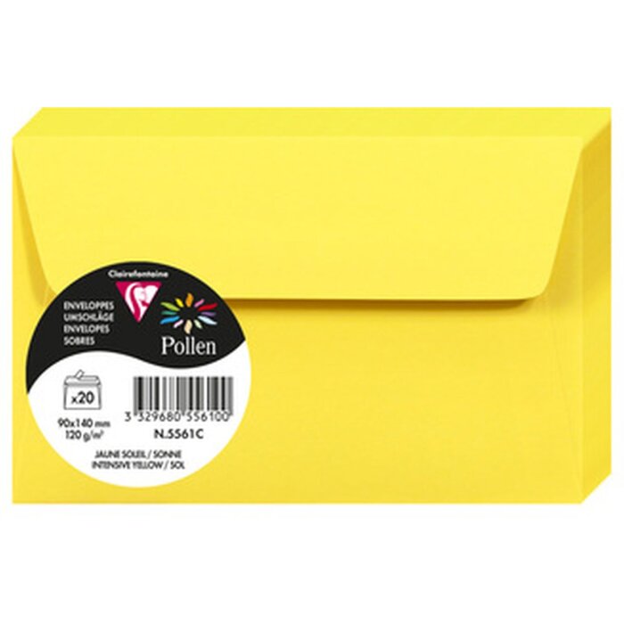 Clairefontaine Umschlag Pollen sonnengelb 90x140 mm 120g 20 Stück