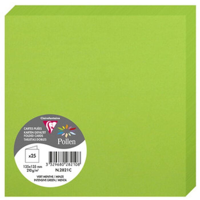 Clairefontaine Doppelkarte Pollen 135x135 mm minze 210g 25 Stück