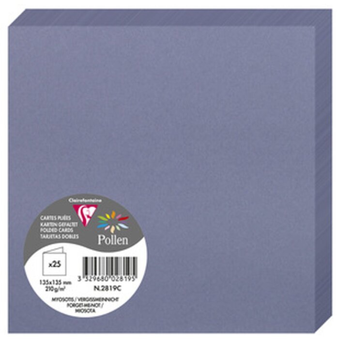 Clairefontaine Doppelkarte Pollen 135x135 vergissmeinichtblau 25 Stück