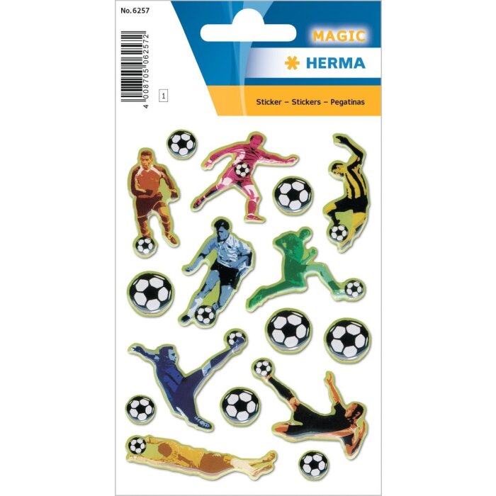 HERMA 6257 Magic 3D Sticker Fußballkicker 9x16 cm selbstklebend Fußball Motiv