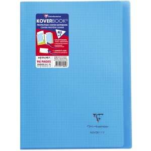 Clairefontaine Koverbook A4 48 Blatt 90g kariert PP Einband transparent sortiert