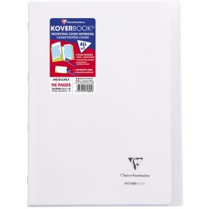 Clairefontaine Koverbook A4 48 Blatt 90g kariert PP Einband transparent sortiert