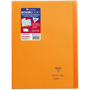 Clairefontaine Koverbook A4 48 Blatt 90g kariert PP Einband transparent sortiert