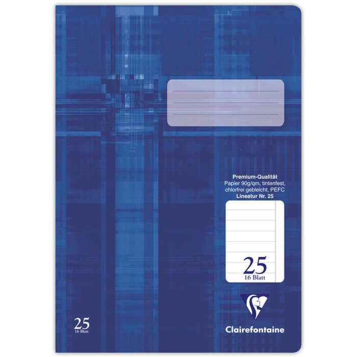 Clairefontaine 331025C Schulheft A4 liniert 16 Blatt Lineatur 25