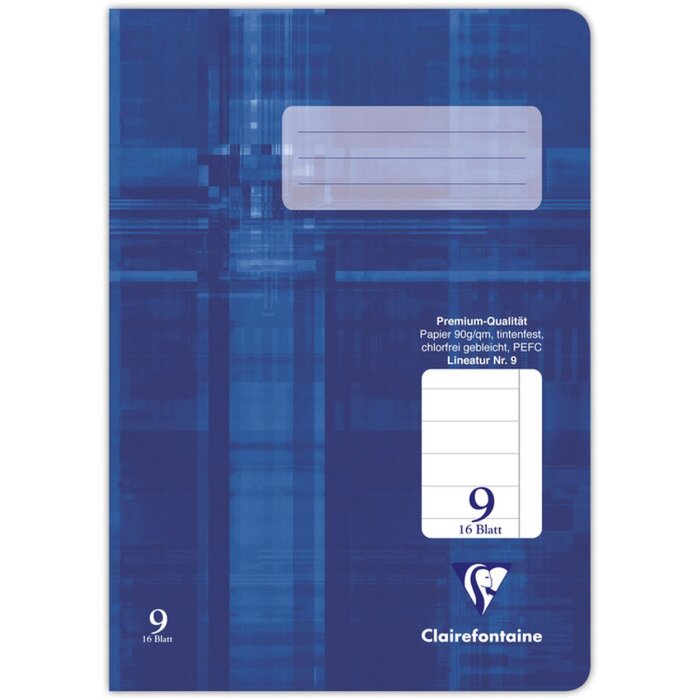 Clairefontaine Schulheft A5 liniert 16 Blatt Lineatur 9 blau