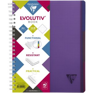 Clairefontaine Evolutiv Book A4+ kariert 120 Blatt Doppelspirale