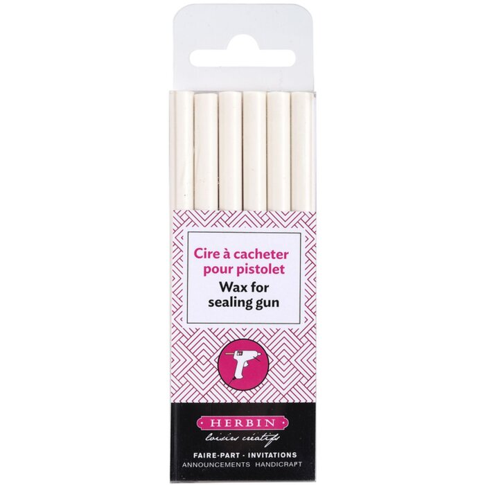 Exacompta Siegellack Box 6 Stangen extraweiß, weich für Wachspistole