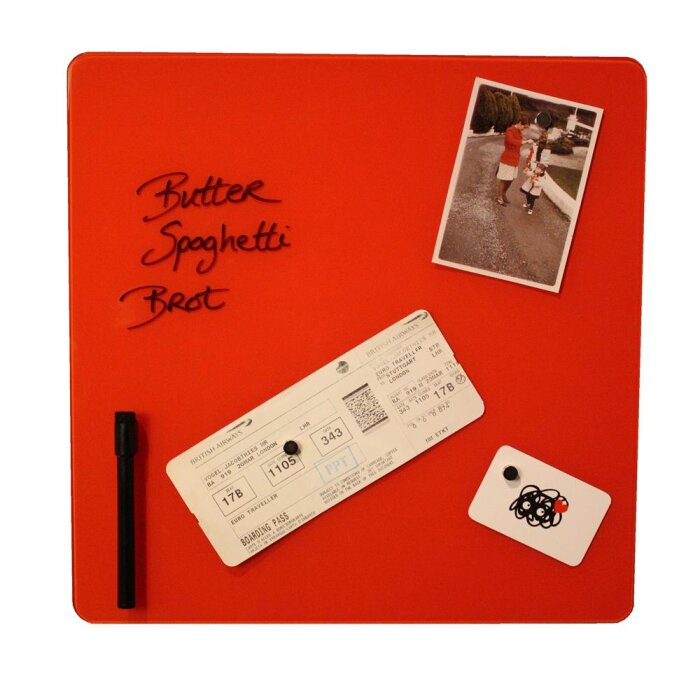 DRY ERASE Magnet Glastafel 38x38 cm rot