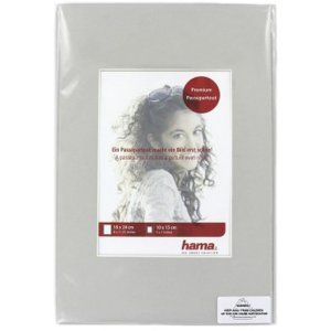 Hama Passepartout 18x24 cm 10x15 cm silbergrau 1,4 mm Schrägeinsatz
