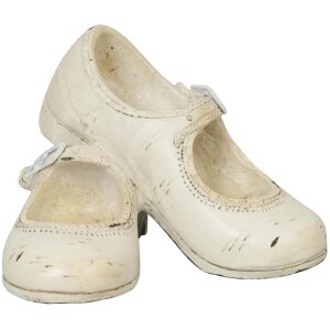 Clayre & Eef Dekoration Kinderschuhe creme 12x10x8 cm