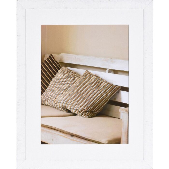 Driftwood Holzrahmen 40x50 cm weiß mit Passepartout 30x40 cm für Bilder