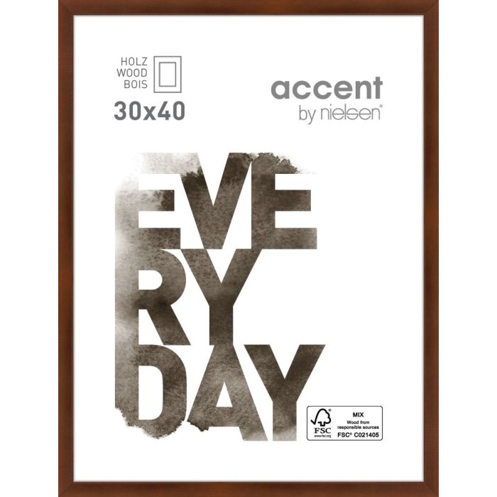 Nielsen Holzrahmen Zoom 30x40 cm walnuss Normalglas Profil 1.3 cm