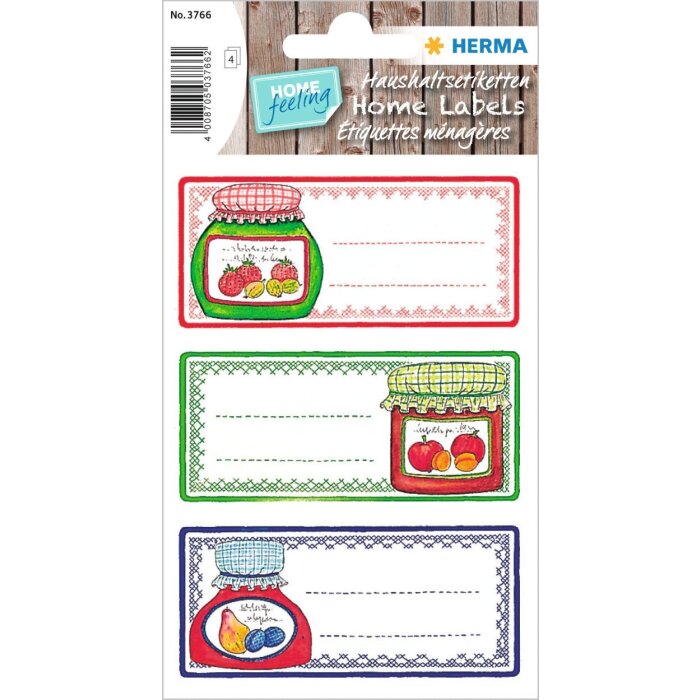 HERMA Küchenetiketten Einmachgläser bunt selbstklebend 76x35 mm