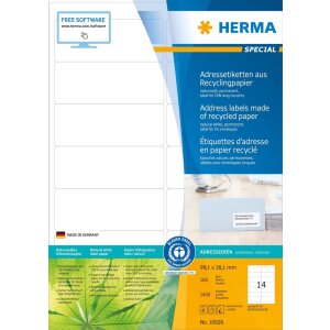 HERMA Adressetiketten A4 naturweiß 99,1x38,1 mm...
