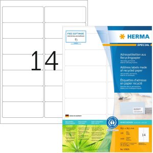 HERMA Adressetiketten A4 naturweiß 99,1x38,1 mm...