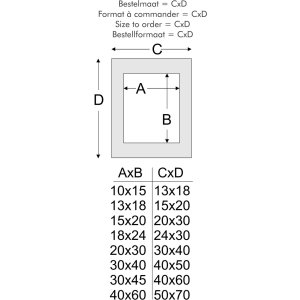 Holzrahmen S40A eiche 40x60 cm - 30x45 cm