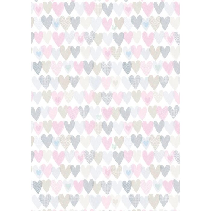 Artebene Papierbogen 70x100 cm Herzen, 80g, weiß