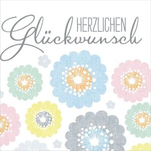 ARTEBENE Minikarte Glückwunsch Blumen 8x8 cm Beige