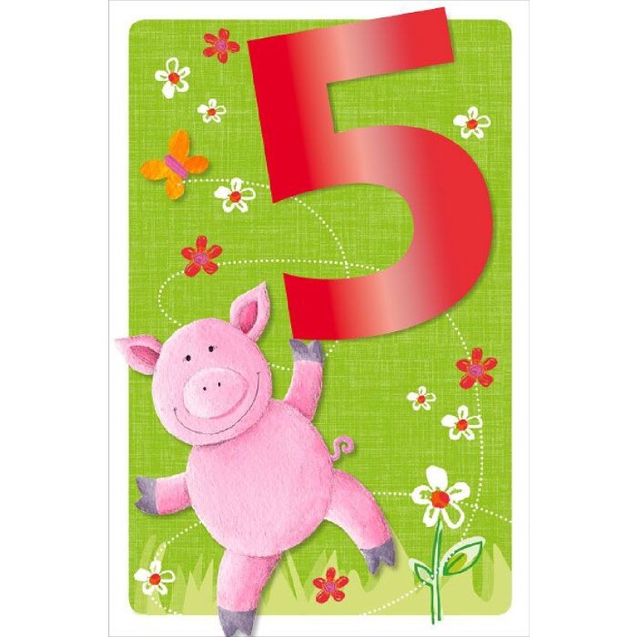 ARTEBENE Karte 5. Geburtstag Kids, farbig, passender Umschlag