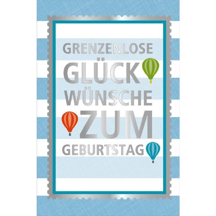 ARTEBENE Karte Geburtstag Heißluftballons in Farbe Weiß Größe 10x15cm