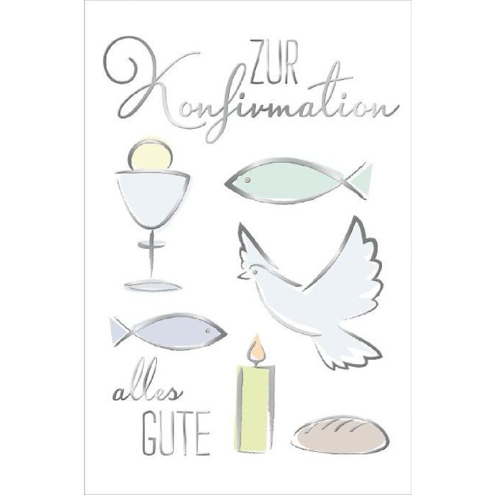 ARTEBENE Karte Konfirmation Icons, weiß, 12x18 cm