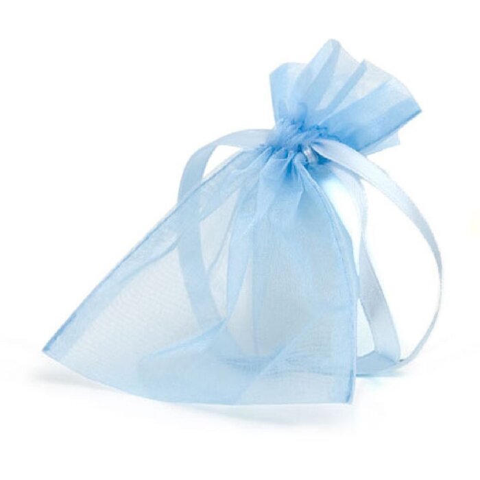 Artebene Organzabeutel 9x12 cm hellblau mit Schleife elegant für Geschenke